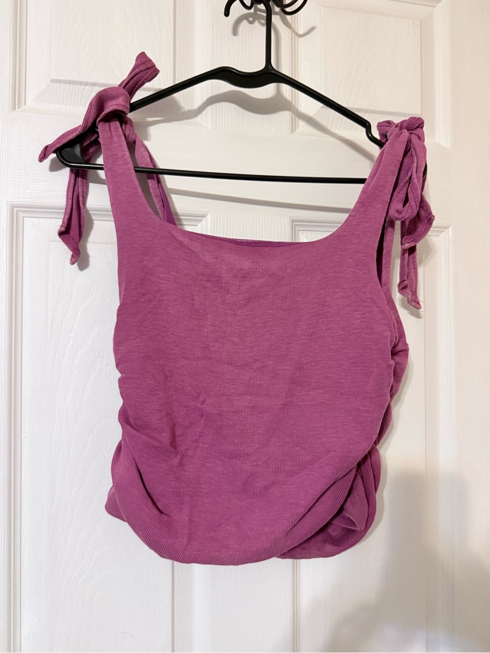 Free People Mauve Pink Tie-Shoulder Crop Tank